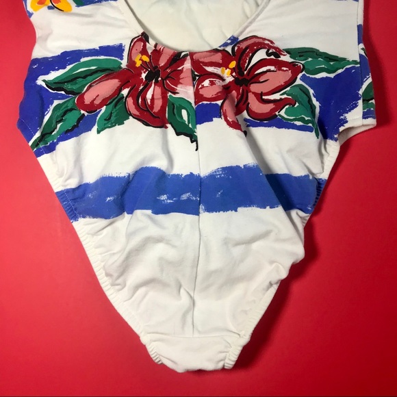 Vintage Flower Print One Piece Swimsuit - Picture 5 of 6